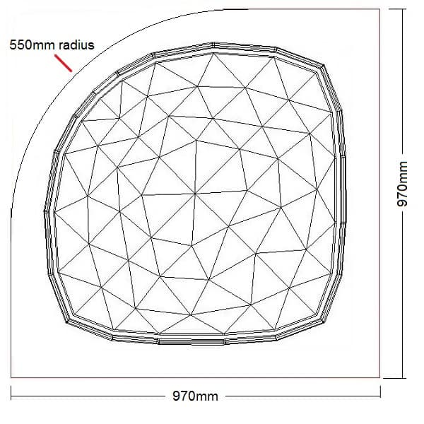 1000 x 1000 HB Steam Stopper curved